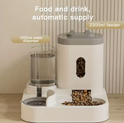 Comedero y bebedero automático para perros y gatos.